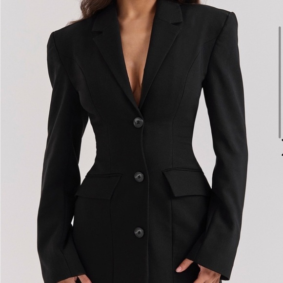 House Of CB Amia Blazer Mini Dress Black - Picture 5 of 12